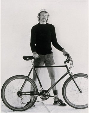 G.F. with earliest Charlie Cunningham brakes and fork on his Hotrodded Ritchey ll.jpg