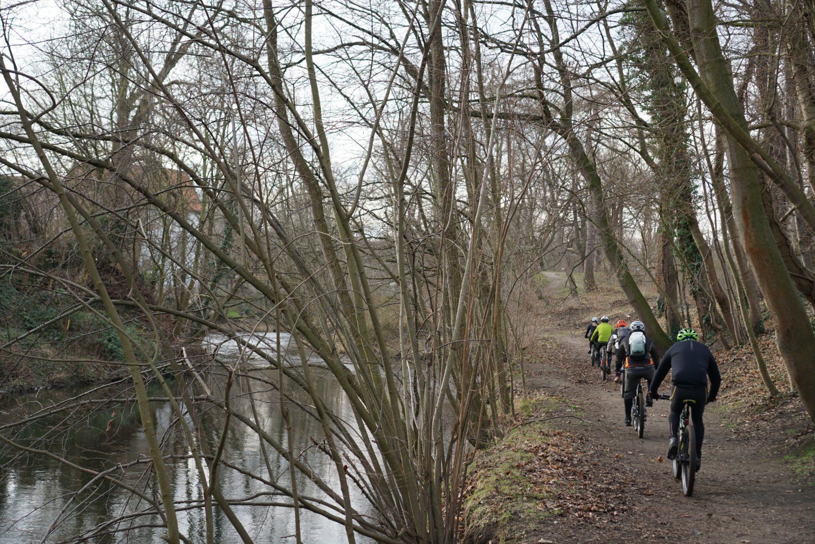 im Gänsemarsch an der Oker entlang.JPG