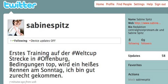 Sabine Spitz zwitschert…