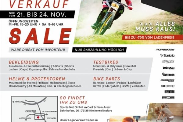 Sports Nut Lagerverkauf 2012 vom 21. bis 24. November